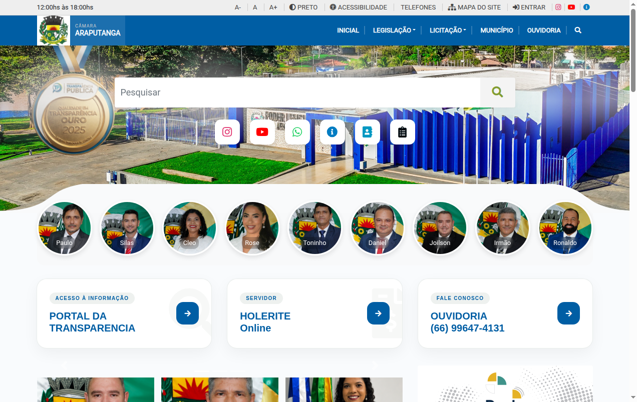 Screenshot araputanga.mt.leg.br