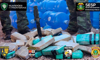 Ação integrada apreende 60 quilos de drogas escondidas em galões de água na fronteira; droga saiu de Pontes e Lacerda