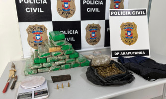 Polícia Civil resgata jovem prestes a ser executado e apreende cerca de 20 quilos de droga em Araputanga