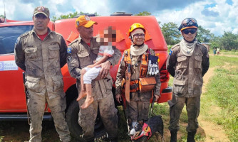 Comodoro; Corpo de Bombeiros localiza menino de 4 anos que estava perdido em mata