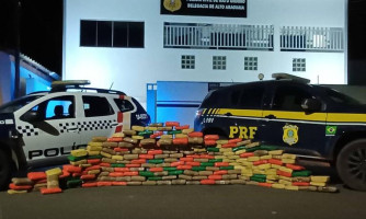 Em Alto Araguaia/MT, PRF e PM-MT apreendem mais de 200 kg de skunk escondidos em caminhão