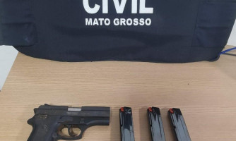 Polícia Civil apreende arma e munições com investigado por agressão e violência psicológica