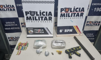 Polícia Militar apreende menor integrante de facção com drogas e arma de brinquedo em Cáceres