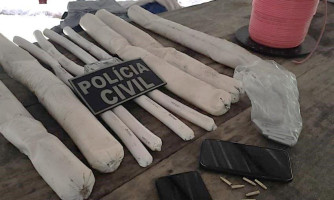 Polícia Civil apreende cerca de dez bananas de dinamite em acampamento clandestino de garimpeiros em Vila Bela da Santíssima Trindade
