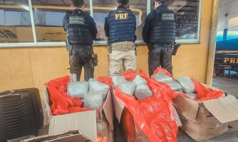 PRF e Receita Federal apreendem 60 pacotes de skunk em ônibus e prendem casal em Cáceres-MT