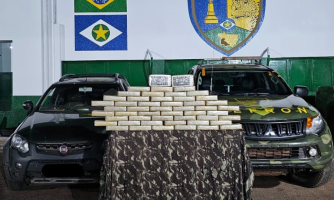 Pontes e Lacerda: Gefron apreende 50 tabletes de cocaína e causa prejuízo de R$ 900 mil às facções criminosas