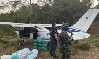 Avião com 324 kg de cocaína é interceptado pela FAB e PF em RO; a ação teve apoio do Gefron