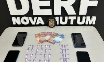 Dois adultos são presos e uma adolescente é apreendida por tráfico de drogas em Nova Mutum