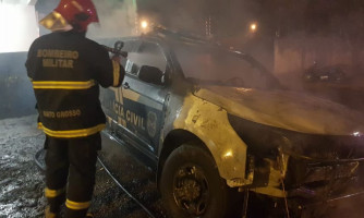Doze suspeitos de participação em incêndio a viatura de delegacia são autuados em flagrante