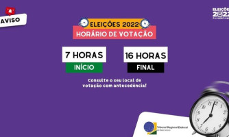 Eleições 2022: Em Mato Grosso horário de votação será das 7h às 16h