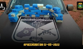 Forças de Segurança de MT e Goiás apreendem 25 quilos de cocaína na divisa entre os dois Estados; cocaína avaliada em R$ 800 mil