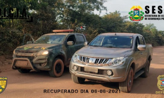 Gefron recupera caminhonete roubada em Pontes e Lacerda após perseguição na fronteira
