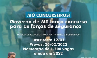 Governo de MT lança concurso para 11 cargos das forças de segurança