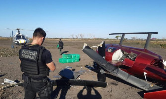 Helicóptero que caiu em Mato Grosso com 280 quilos de cocaína está em nome de policial civil