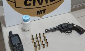 Homem é preso com arma de fogo e munições em barreira policial em Jauru