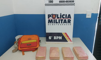 Homem é preso pela PM com tabletes de pasta base de cocaína em Cáceres