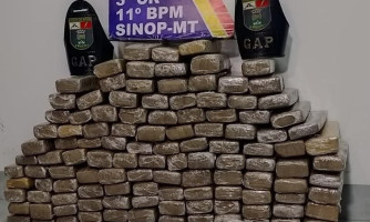 PM apreende 125 tabletes de maconha avaliada em R$ 200 mil em MT