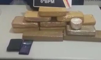 PM prende dois homens com maconha e pasta base dentro de veículo em Cáceres