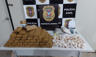Polícia Civil apreende carregamento de maconha e pasta base que seria distribuído em Pontes e Lacerda