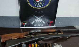Polícia Militar prende homem com fuzil, radiocomunicadores e munições em Mirassol D’ Oeste