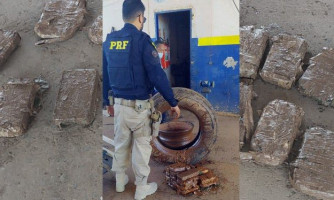 PRF apreende cocaína escondida no interior de estepe