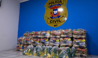 Primeira-dama entrega 800 cestas básicas que serão distribuídas pela Polícia Civil no interior do estado
