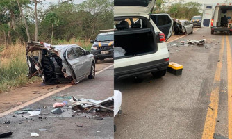 Tragédia na BR: Cinco feridos e uma morte em colisão frontal entre carros