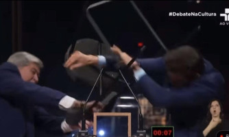Datena agride Pablo Marçal em debate ao vivo
