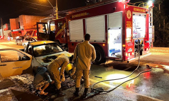 Veículo tem pane elétrica e pega fogo na Br-174