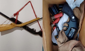 Armas são apreendidas com homem denunciado pela mulher após discussão na zona rural de Cáceres