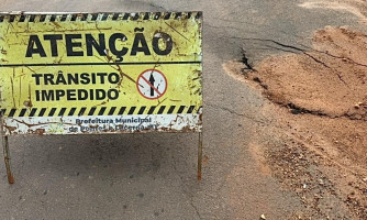 População cobra solução para obra recém-inaugurada com asfalto cedendo em Pontes e Lacerda
