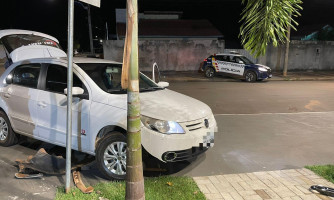 Roubo de veículo termina em perseguição e colisão em Pontes e Lacerda