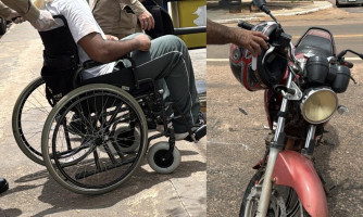 Colisão entre moto e camionete na BR-174B deixa motociclista ferido em Pontes e Lacerda