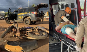 Grave acidente entre moto e carro é registrado na BR-174B em Pontes e Lacerda