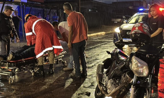 Motociclista fica ferido em acidente na noite desta quarta-feira em Pontes Lacerda