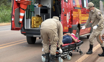 Mulher sofre queda brusca de bicicleta na BR-174, em Pontes e Lacerda