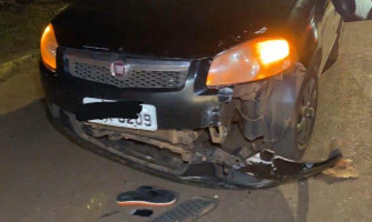 Na cidade conhecida pela violência no trânsito: Motociclista fica ferido após colisão entre moto e carro