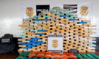 Após avistarem policiais civis, criminosos abandonam 196 kg de cocaína dentro de carro na fronteira