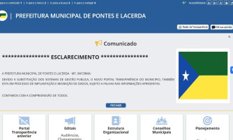 Portal De Transparência da Prefeitura de Pontes e Lacerda está “embaçado” há meses