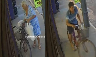 SENHORA TEM BIKE FURTADA NA PORTA DE MERCADO EM CÁCERES
