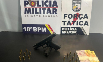Força Tática prende dois homens com arma de fogo e munições em Pontes e Lacerda