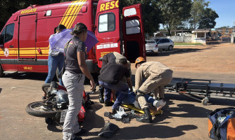 GRAVE ACIDENTE ENTRE CAMIONETE E MOTO DEIXA MULHER FERIDA EM PL