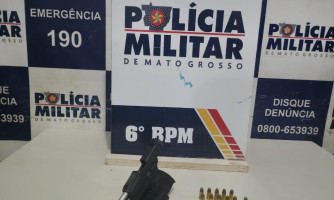 Polícia Militar prende homem com pistola e 11 munições em Cáceres