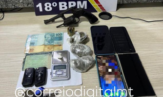 Polícia Militar prende quatro homens com drogas e arma de fogo em Pontes e Lacerda