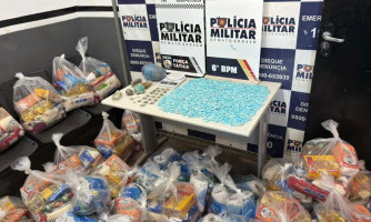 PM apreende cerca de mil porções de drogas e 29 cestas básicas de facção criminosa em Cáceres