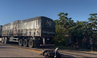 Tragédia na BR-174: Indígena morre após colisão entre moto e carreta