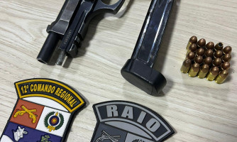 PM prende dois homens com pistola e munições em Pontes e Lacerda