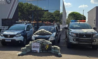 PM e Gefron apreendem 112 tabletes de pasta base de cocaína e causam prejuízo de R$ 2,2 milhões às facções