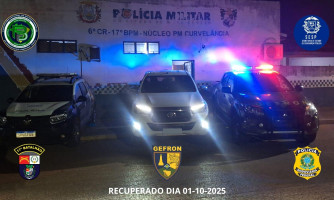 Polícia Militar recupera caminhonete furtada e prende homem por receptação em Curvelândia