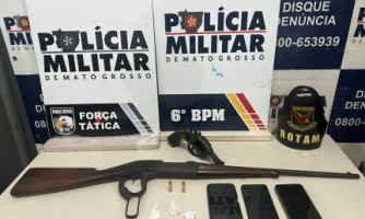 Polícia prende três por tráfico de drogas e porte ilegal de armas em Cáceres
